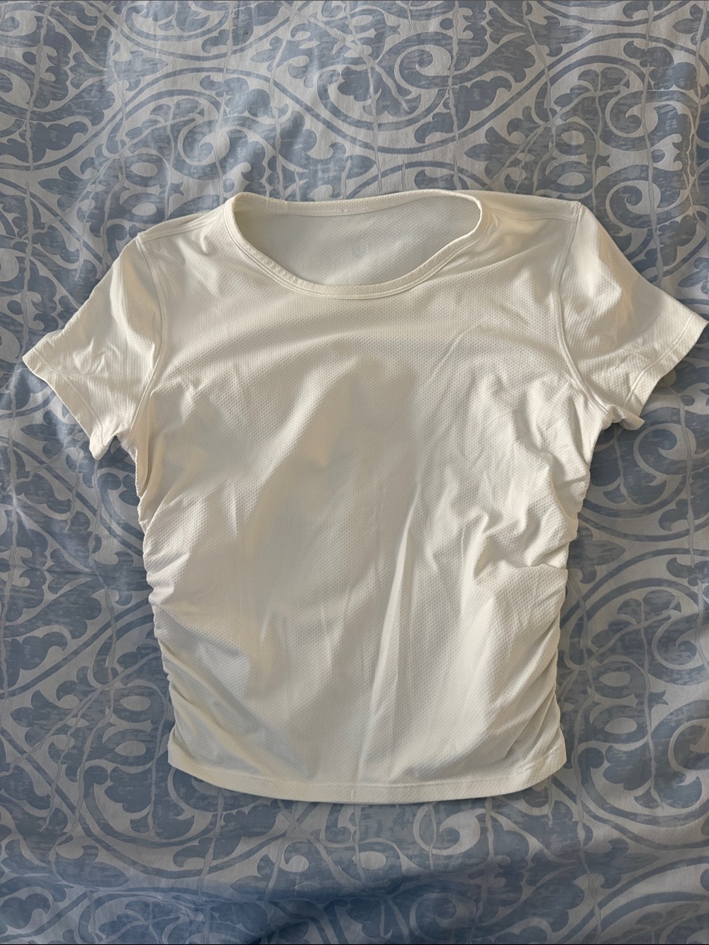 lululemon athletica White Short-Sleeve Athletic Top cropped
